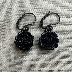 Black Rose Earrings